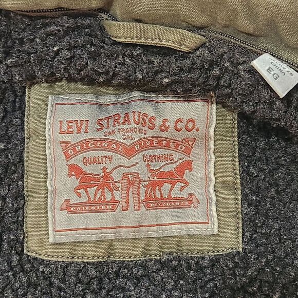 Levis jacket For Mens Size XL With Sherpa Olive Color Full Zip A2 - Picture 5 of 15